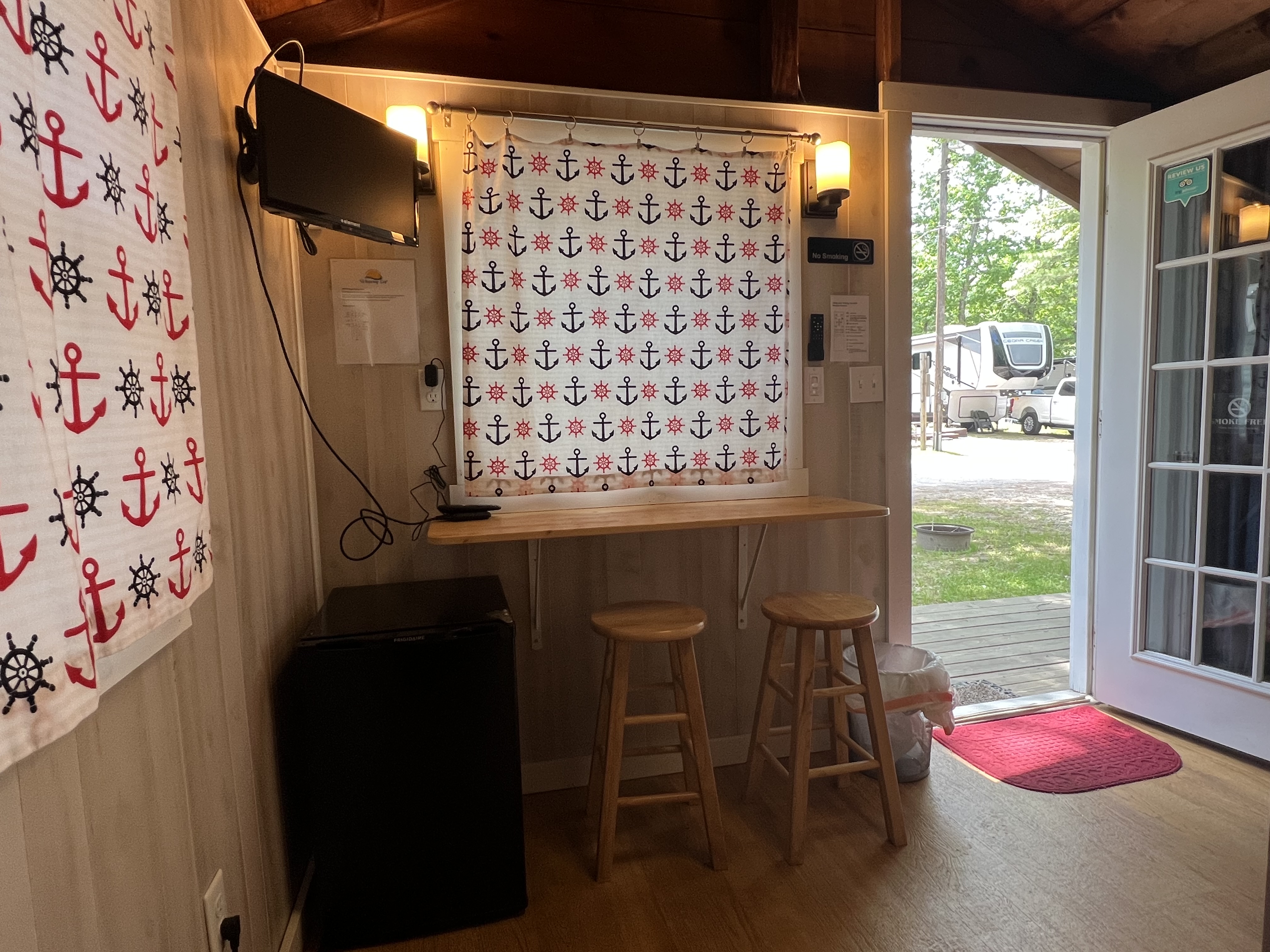 Rustic Cabin Whispering Surf Campground at Bass Lake Pentwater Michigan
