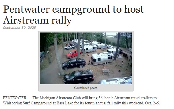 Featured in the Oceana County Press: Pentwater campground to host Airstream rally