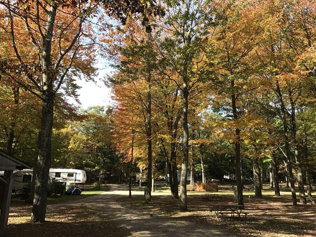 Tent Campsites Whispering Surf Campground at Bass Lake Pentwater Michigan